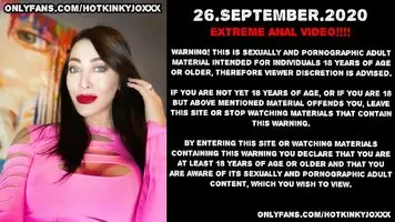 Hotkinkyjo with lots of dildos in her anal hole also fisting & prolapse