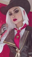 Ashe from Overwatch blows you kisses GIF - by Felicia Vox