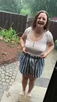 I had some fun out in the rain 💋 do you think I could win a wet t-shirt contest? 👀