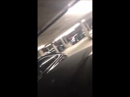 Katrina Jade Getting Her Ass Pissed On In A Parking Garage, Then She Starts Pissing On The Ground, Then The Guy Cups His Hand And Slaps Her Ass With Her Piss