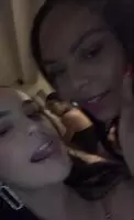 Best friends tasting each other