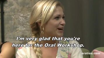 Gabi hosting a Oral Sex Workshop
