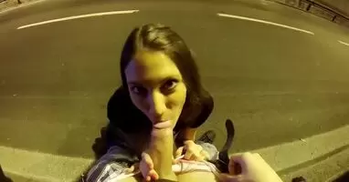 Rollerblading Blowjob From Gorgeous Brunette GIF by Pornwtube