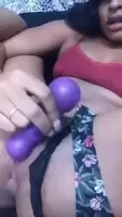 Playing with her wet creamy pussy
