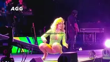 Gloria Trevi - Shameless Upskirt Squat Spreading Legs