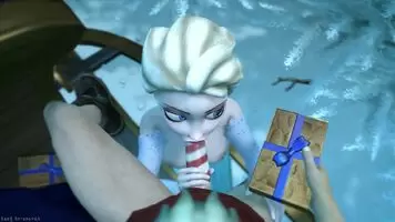 Elsa's candy cane blowjob