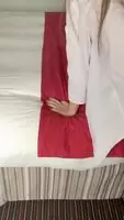 Crawling onto the bed, waiting to be used