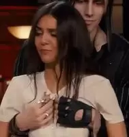 Victoria Justice having her shirt ripped open before the blowbang