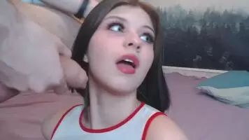 Sexy Russian chick gets cum deep inside her throat