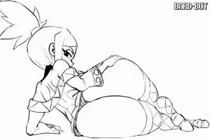 Cerebella from Skullgirls Flaunting it
