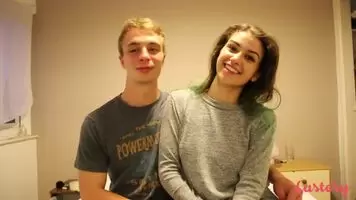 Young couple trying bondage