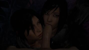 Lara and Faith enjoying a dick together
