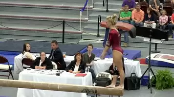 Bouncy celebration from a gymnast