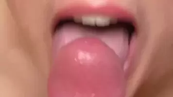 Playful, sensual, artistic, close-up blowjob