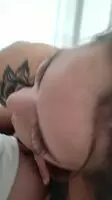 My wife's reaction to cum on her face