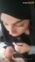 Muslim Girl Sucking Cock in Car! 🧕🏻💥🍌