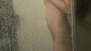 Asian girl showers and washes her pussy for me