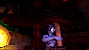 Tauren milking at the Draenei bathhouse