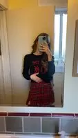 The mildest, most innocent little bra flash in my plaid skirt.