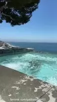 Gabbie Carter slow motion pool exit!