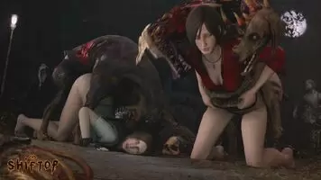 Getting gangbanged by demonic hounds