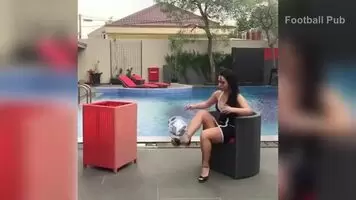 Ball control in heels. I found this oddly relevant to my interests