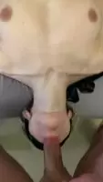 Testing her gag reflex