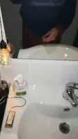 Cumcannon in the mirror