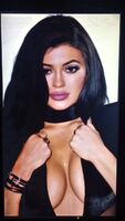 Kylie Jenner gets her hot lips and sexy big titties BLASTED with a load of my warm cum!!!