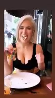 Lana's tits pushed together