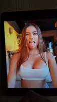 Covering her in cum