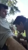 Hand job in the park