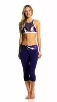 Roxy Caribbean Sunset racerback sports bra & neoprene capri