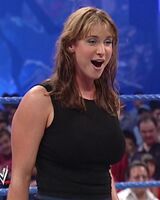 Stephanie McMahon when the slut sees a fans throbbing cock