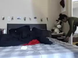 Brown camgirl teases her boyfriend
