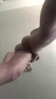 Swinging my balls and soft cock above you