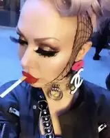 Veronika lighting up