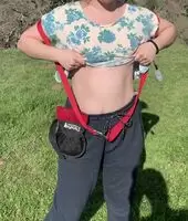 Flashing on a hiking trail!