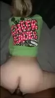 Cheerleader bouncing on bbc