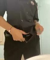 in the work bathroom.