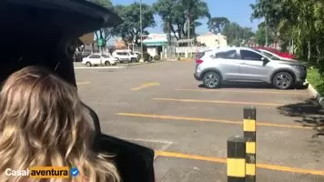In the parking lot