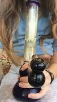 Taking a hit from my bong