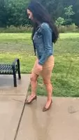 Office slut teasing her coworker at lunch.