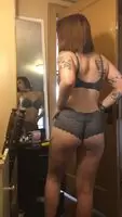 Practicing my moves while getting ready for my shift at the stripclub.