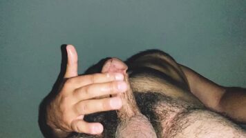 Cumming from frenulum massage
