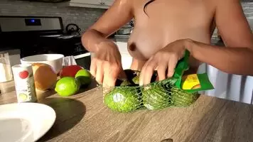 Prepping some guacamole.