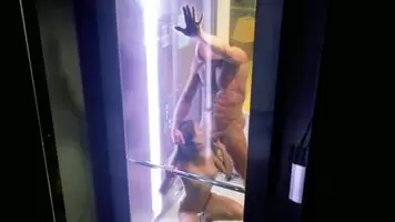 Public Elevator Blowjob Caught By Drone GIF