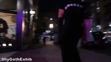 Flashing my pearl string thong on a night out!