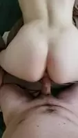 I finish him with my pussy and he cums on my ass