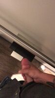 Public bathroom unloading from y thick cock